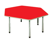 Стол для детского сада "Шестиугольник"  Серый-Красный